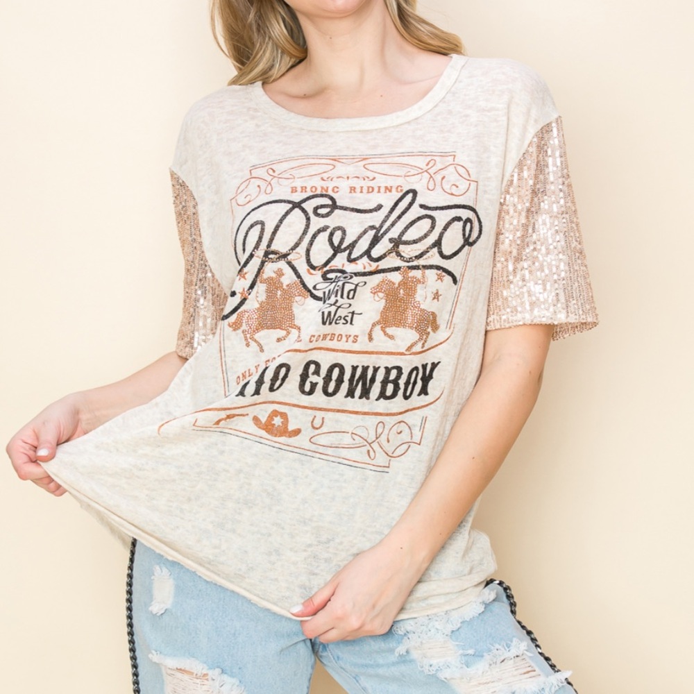 Rodeo Cowboy with Sequin Sleeves